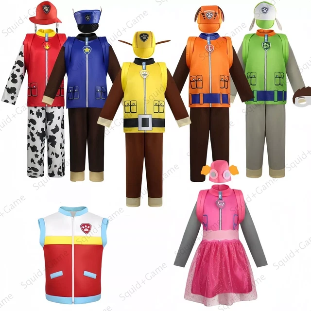 PAW PATROL Halloween Kinder T-Shirt - Chase, Rubble, Marshall Als Monster & Dracula, Größen 2-10 Jahre