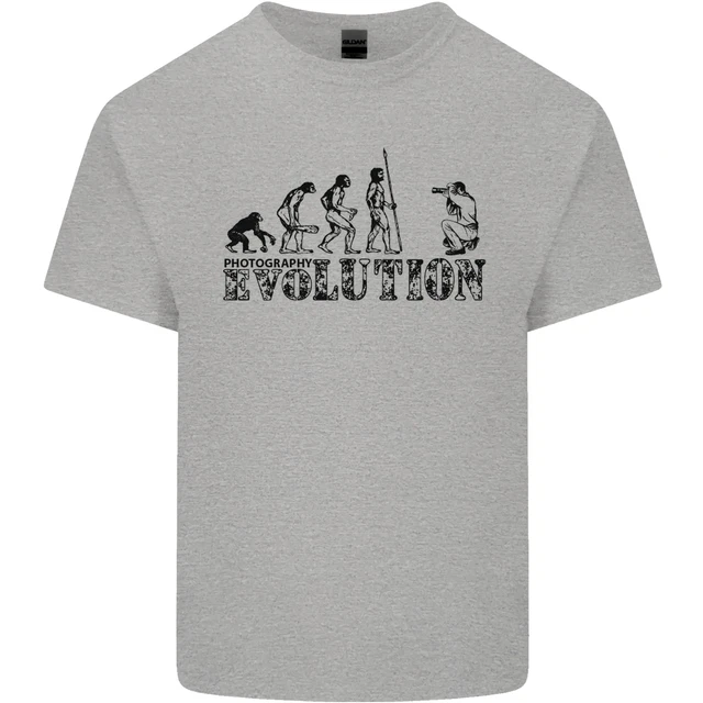 T-shirt da uomo in cotone Evolution Photographer divertente fotoraphy 4