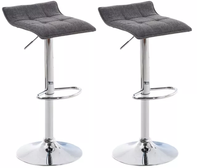 2 x Tabouret de Bar Rembourrés Madison en Tissu avec Piètement en Métal