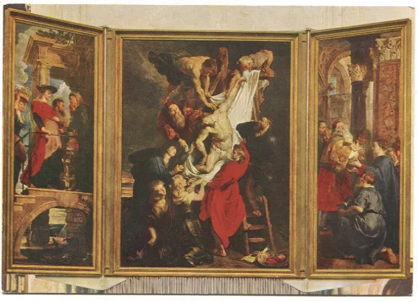 Alte Kunstpostkarte - Peter-Paul Rubens - Die Kreuzabnahme