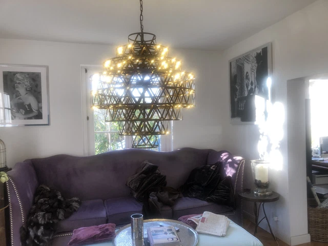 Sehr große Deckenleuchte von Eichholtz Chandelier Clinton antik Messing massiv