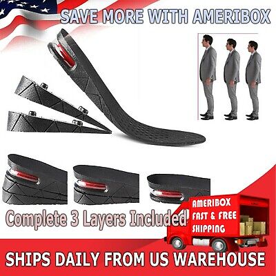 Men Women Invisible Height Increase Insoles Heel Lift Taller Shoe Inserts Pad US