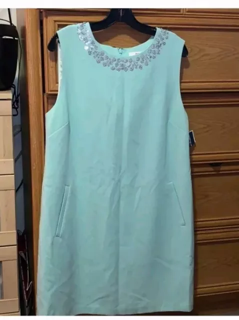 Vineyard Vines Beaded Crepe Shift Dress with Sequins Size 12 NWOT