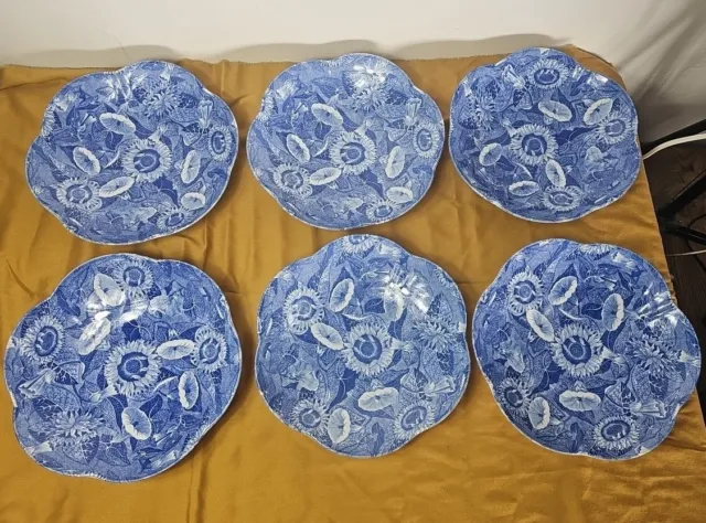 Spode Blue Room SUNFLOWER 11" Pasta Serving Bowl Dish Made In ENGLAND Set Of 6