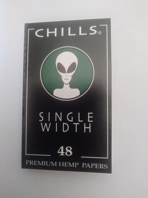 Chills Alien Rolling Papers 1 pack Single Width Gummed Hemp Slow Burn.