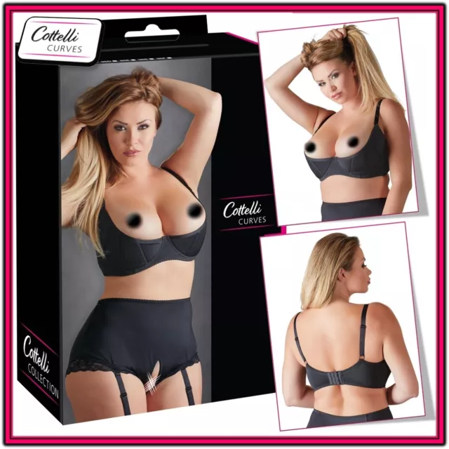 Reggiseno nero a mezza coppa Taglia Forte Cottelli Curves Sexy LINGERIE Donna