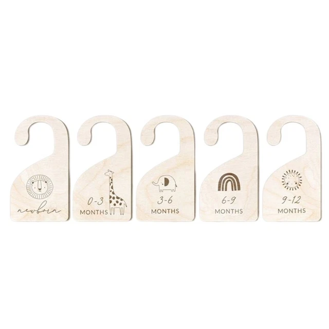 Wooden Baby Baby Nursing Closet Dividers Memorial Birth Monthly Cards