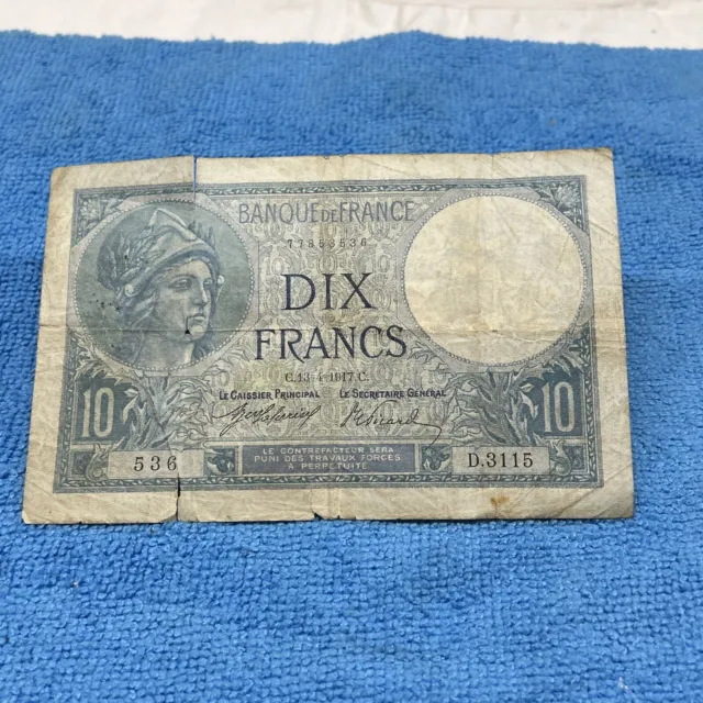 World Paper Money - France 10 Francs 1939 🔥🔥