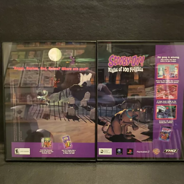 FRAMED 2003 Scooby-Doo Night Of 100 Fights PS2 GameCube  Video Game Wall Art 3