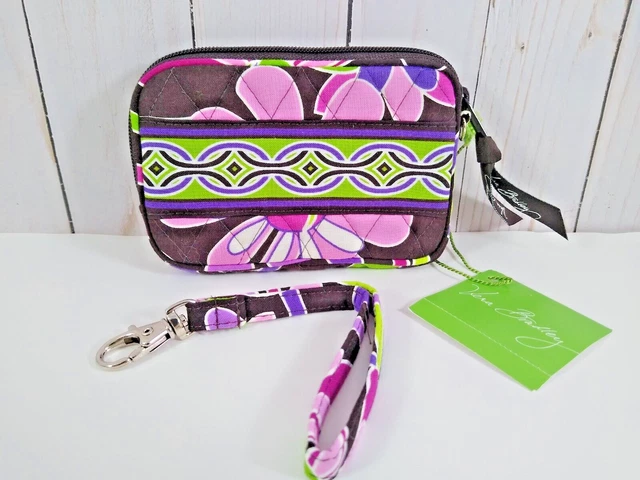 Vera Bradley Purple Punch Tech Case Wristlet Makeup Cords Minimalist Wallet ID