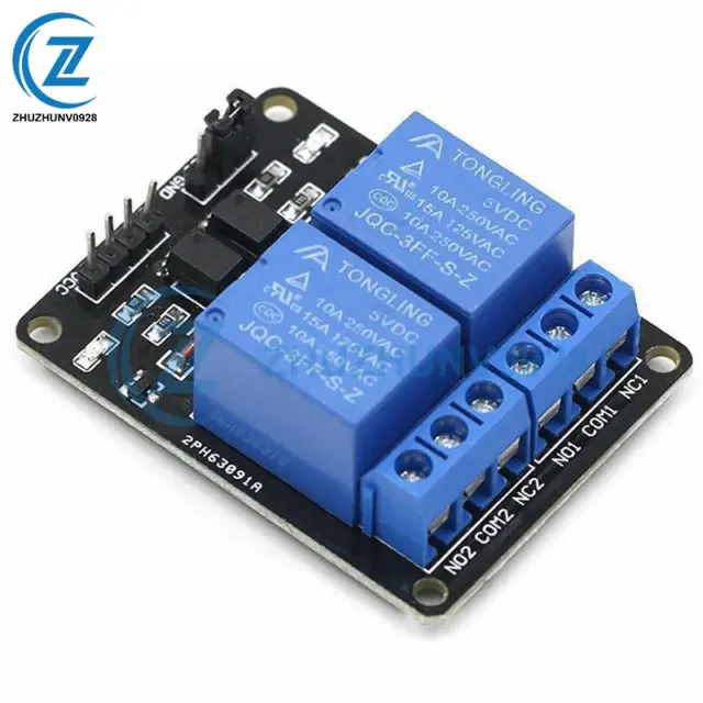 5V/12V/24V 2 Channel Relay Module with Optocoupler for PIC AVR DSP ARM Arduino