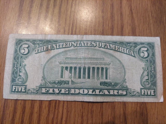 Five Dollar Silver Certificate, 1953 Series. Sr #D90005242A, Blue Seal 2