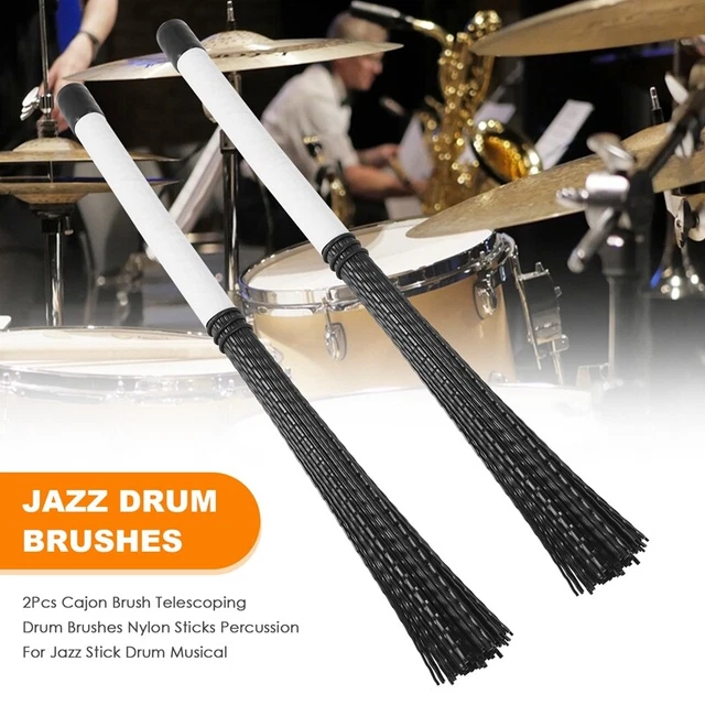 2Pcs Cajon Brush Telescoping Drum Brushes Nylon Sticks Percussion for Jazz  M4F3
