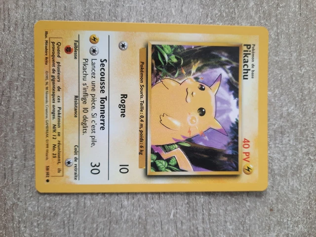Pikachu Commune - Pokemon 58/102 Set De Base Edition 2 Proche Du Neuf Fr C1