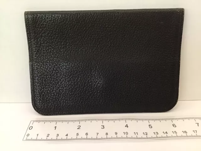 VTG Black Leather Wallet Travel Card Passport ID Ticket Holder Case