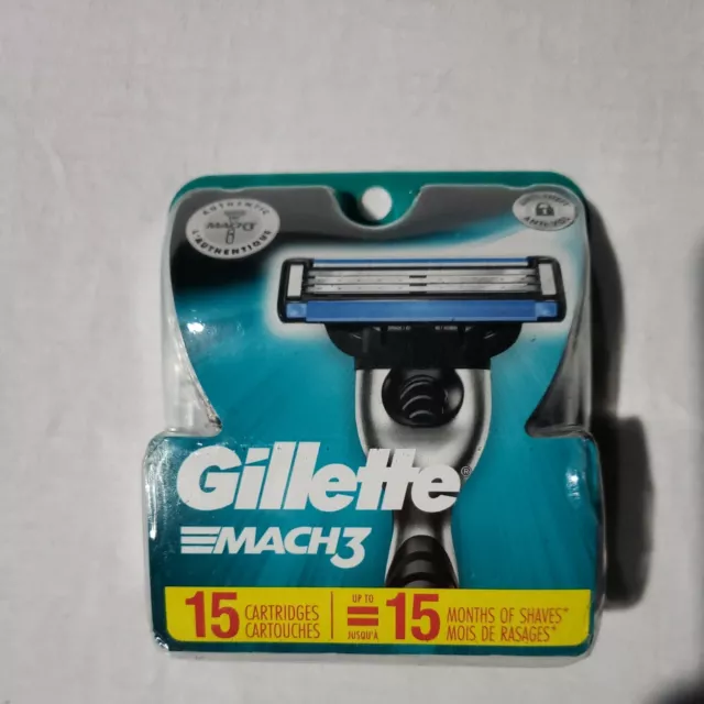 Recargas de hoja de afeitar Gillette Mach3, 15 cartuchos