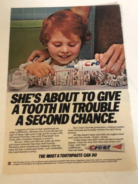 1983 Crest Toothpaste Vintage Print Ad Advertisement Pa14 $3.99 - Picclick