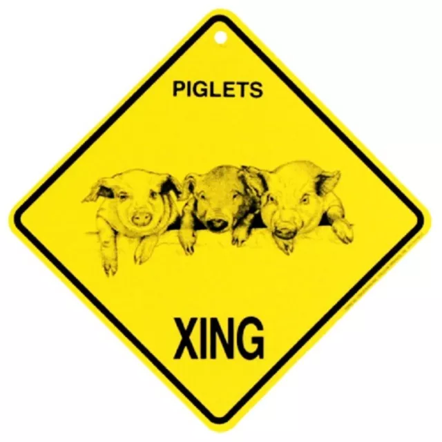 Piglets Crossing Xing Sign New Baby Pigs  14 3/8 x 14 3/8