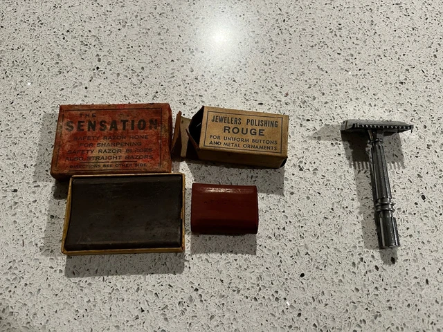 VTG GEM MICROMATIC Single Edge Safety Razor Jewelers Polishing Rouge ...