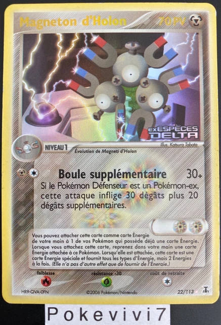 Pokemon Card 22/113 HOLON MAGNETON Rare REVERSE Block EX Species DELTA FR