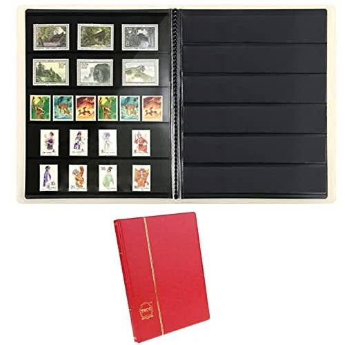 Stamp Albums Stockbook for Collectors, 5 Rows and 6 Rows Pockets, 10 Sheet