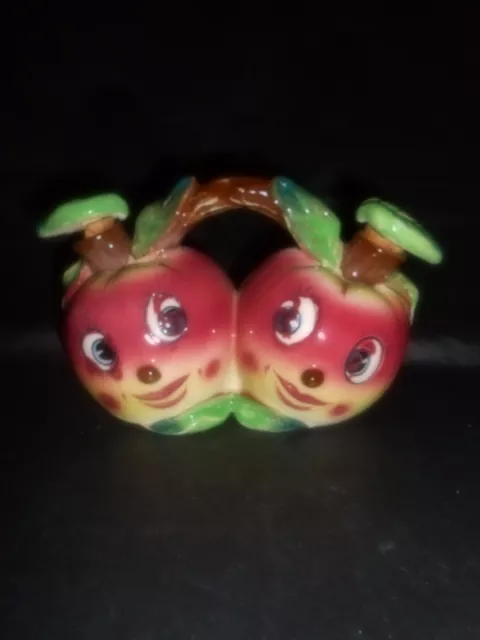 Vintage Anthropomorphic Apple Face Oil & Vinegar Cruet