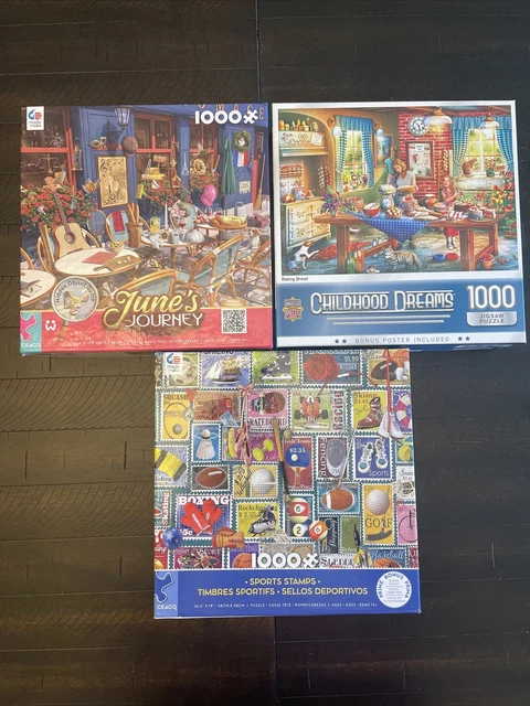 1000 piece jigsaw puzzles lot of 3
