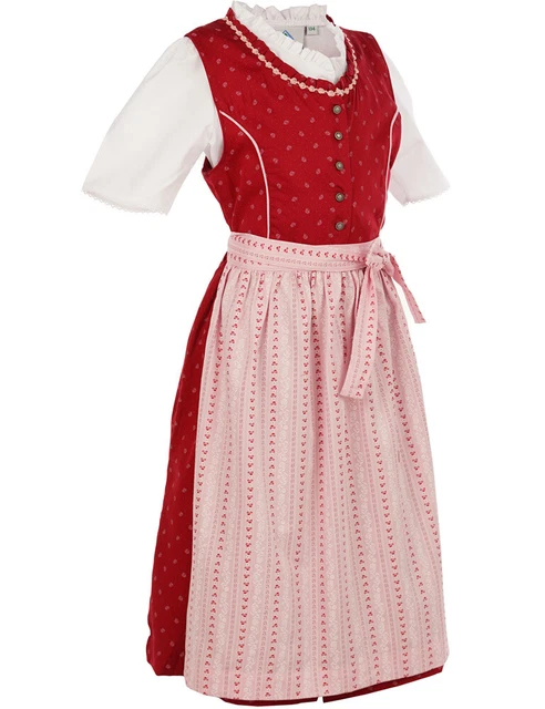 Isar-Trachten Bambini Dirndl " Elisa " 3-tlg. Con Blusa 52416 Tradizionale - 2