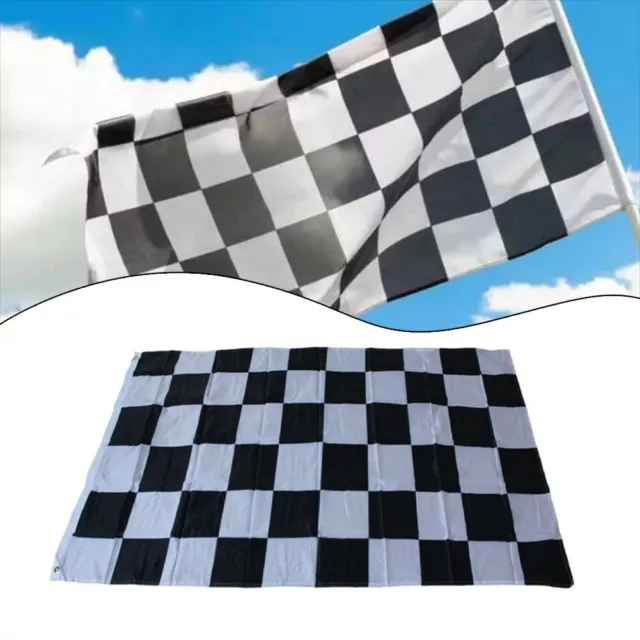 Race Themed Decor 3x5FT Black White Checkered Flag for Speedway Events