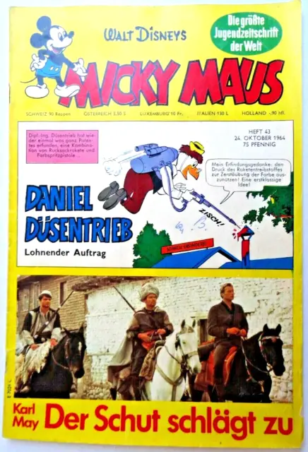 Micky Maus Heft Nr. 43 aus 1964, mit Schnipp und Sammelbild, Zustand 2