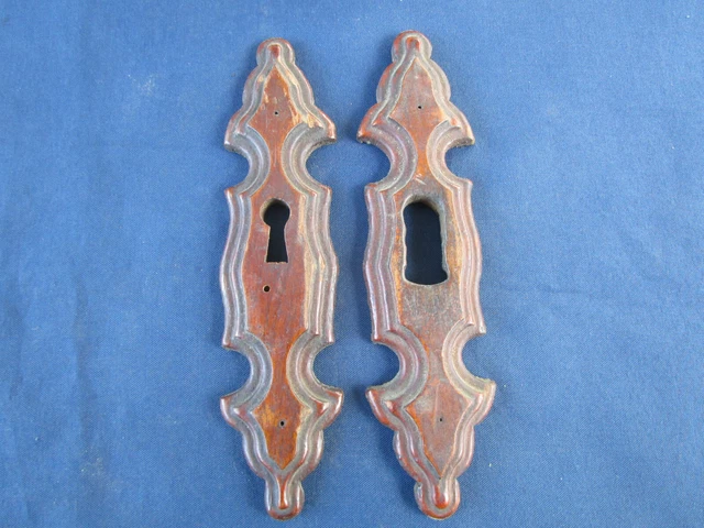 2 Entrées De Serrure Anciennes – Laiton Doré – Style Malouin LXIV – France