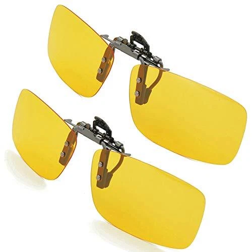 Splaks Flip Up Polarized Clip-on Sunglasses for over Prescription Glasses, 2 ...