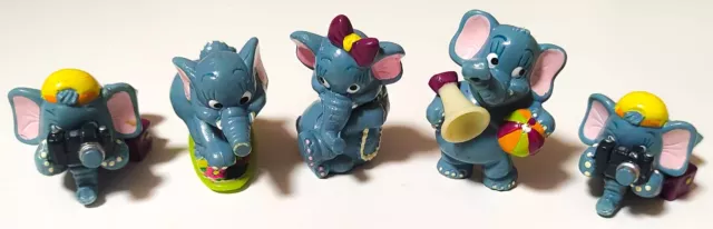 KINDER EGG SURPRISE Set Of 5 Vintage FUNNY ELEPHANTS Figures Toys (1995)