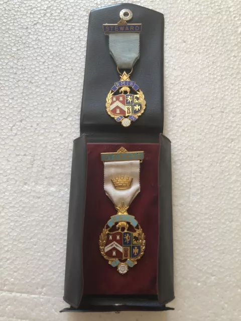 Royal Masonic Institution Boys & Girls 1964 Steward Jewel Freemasons Medals 3