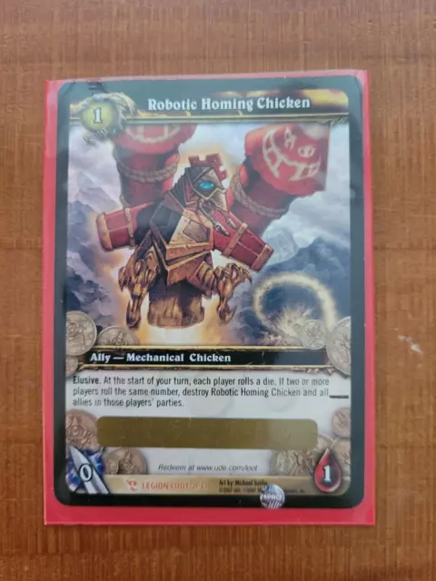 World of Warcraft WOW TCG ROBOTIC HOMING CHICKEN Unscratched Loot Card