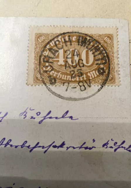 DR 1922 Mi.Nr. 222b auf Postkarte, sauber gestempelt "Urach (Württ.) 24 Aug 1925