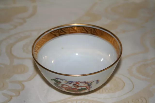 nice little porcelain bowl from Limoges, decor Alsatian dancers, signed Maigner