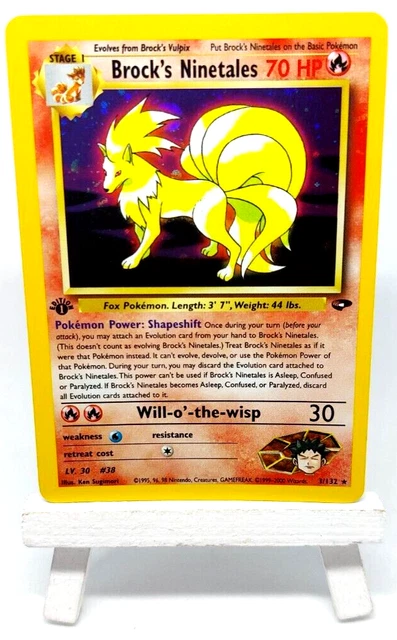 1st Edition Brock's Ninetales (3/132) Holo Gym Challenge Pokemon Card NM/M PSA