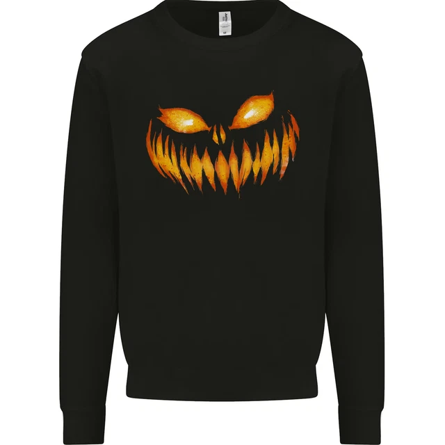 Pumpkin Face Halloween Horror Scary Kids Sweatshirt Jumper