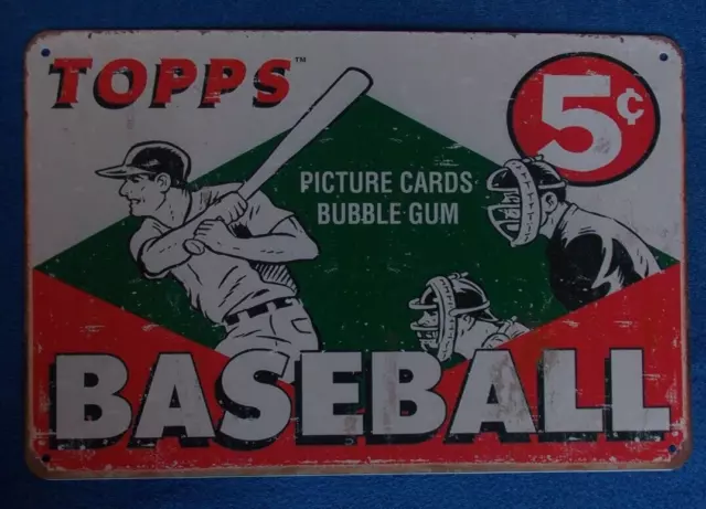 Blechschild Topps Trading Cards Baseball