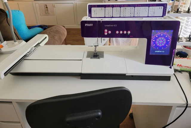 Pfaff Creative 4.5 Sewing and Embroidery Machine and White Sewing Table Cabinet! Pfaff Creative 4.5 Sewing and Embroidery Machine and White Sewing Table Cabinet!