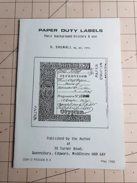 Paper Duty Labels Dagnall 1988 Paperback Book