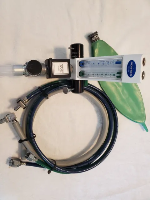 Porter AVS 5000 Dentral Nitrous Flowmeter Complete Set With Hoses And Bag...