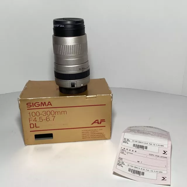 Sigma Zoom 100-300mm F4.5-6.7 DL Silver Pentax AF Lens W/ Box Tested W/Tiffen Fi