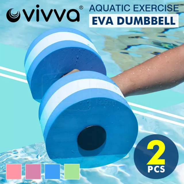 2x Water Aquatic Barbell Aerobics Pool Aqua Exercise Fitness Dumbbell EVA