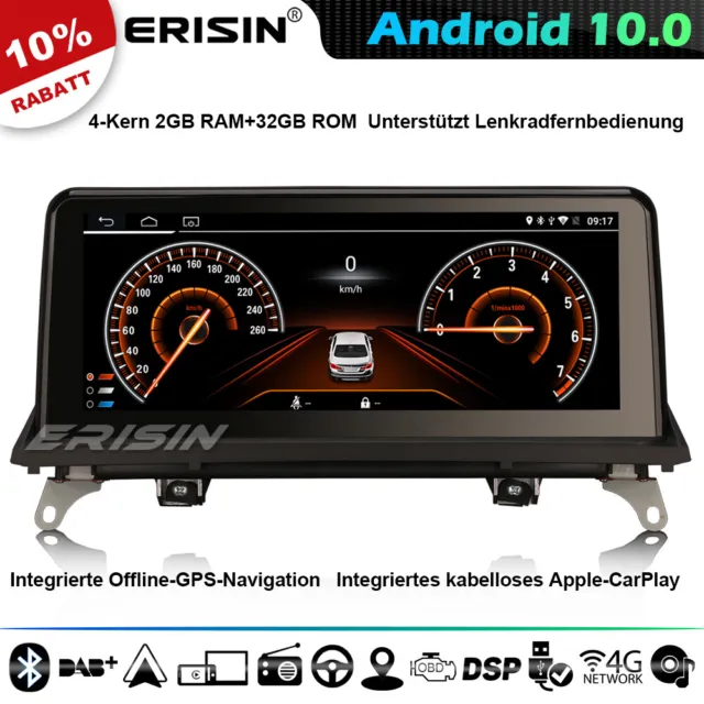 10.25” CarPlay Android 10.0 Autoradio GPS Navi für BMW X5 E70 X6 E71 CIC DAB+IPS