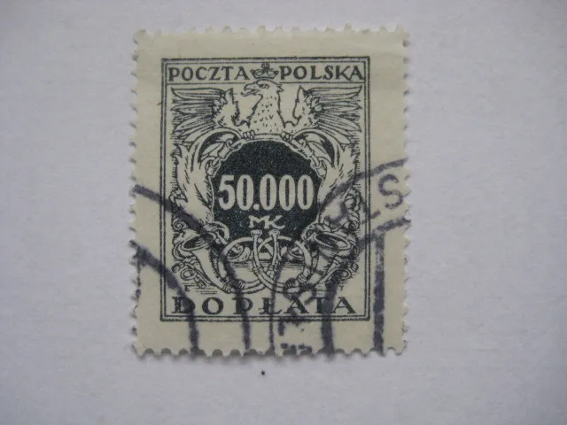Polen Polska 1924  Mi.Nr. 57  gestempelt  50 000 M. Portomarken Doplata Posthorn