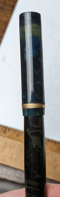 Carter's 5117 blue vintage fountain pen oversized 14k gold nib 7