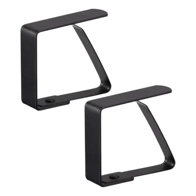 Tablecloth Clips 50mm x 40mm 420 Stainless Steel Table Cloth Holder Black 2 Pcs