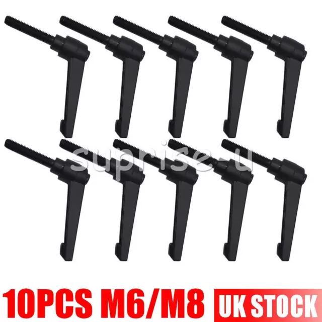 10pcs M6/M8 40mm Handle Adjustable Clamping Lever Thread Male Threaded Stud NEW